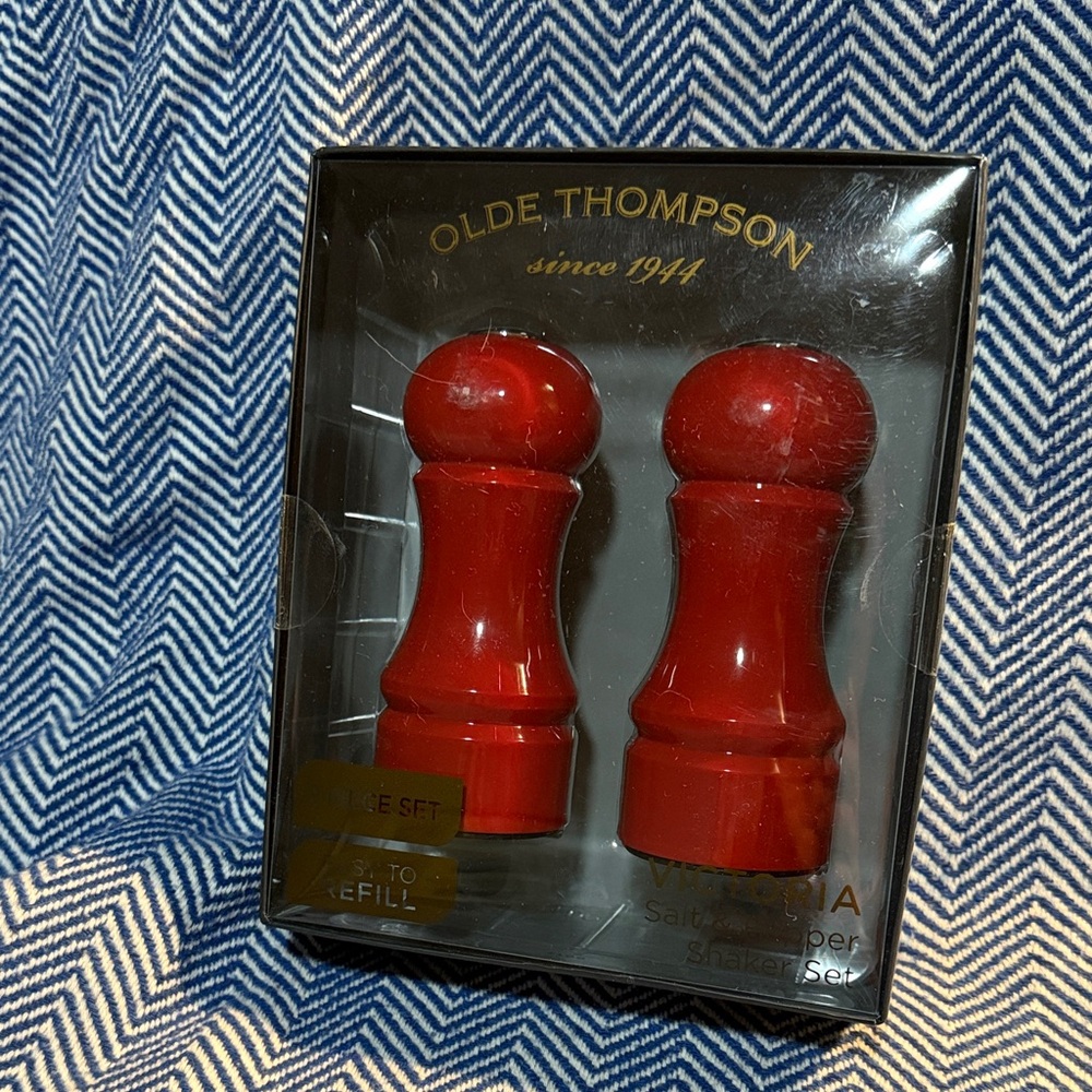 Olde Thompson Red Salt and Pepper Shaker Set